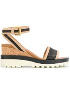 See By Chloé Cork Base Sandals - Black