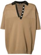 Raf Simons Knitted Polo Shirt - Brown