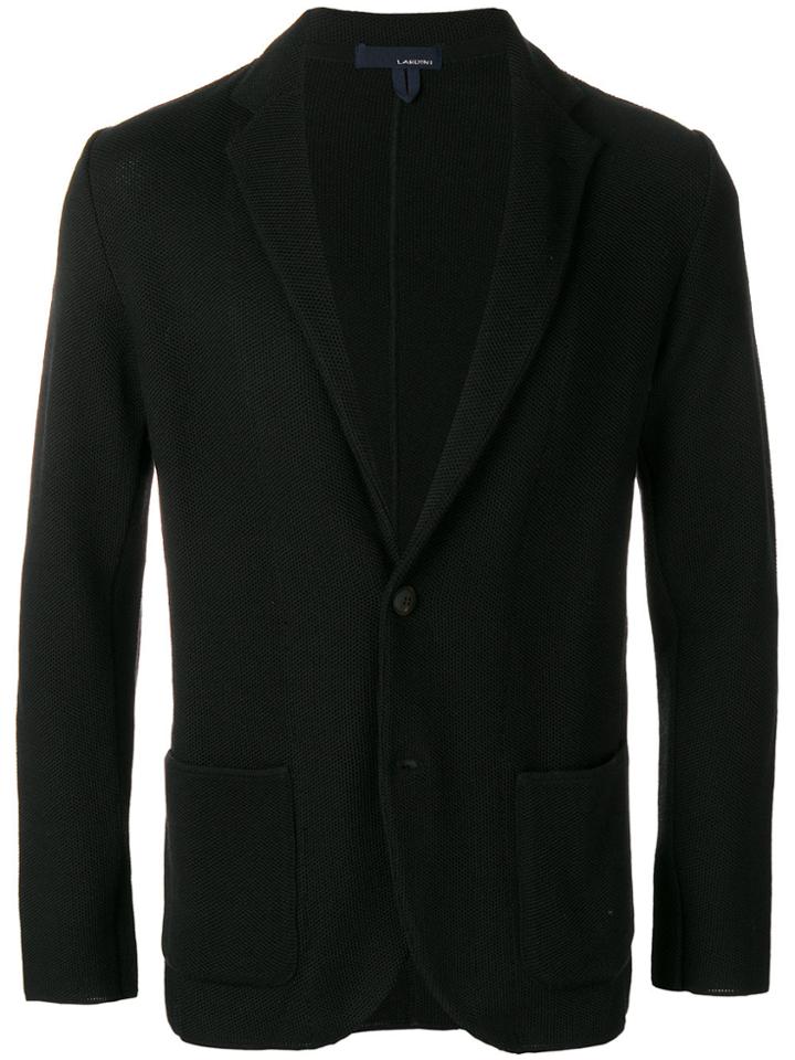 Lardini Woven Wool Blazer - Black