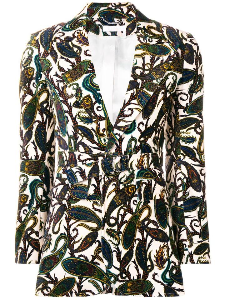 Chloé Paisley Belted Fitted Blazer - Neutrals