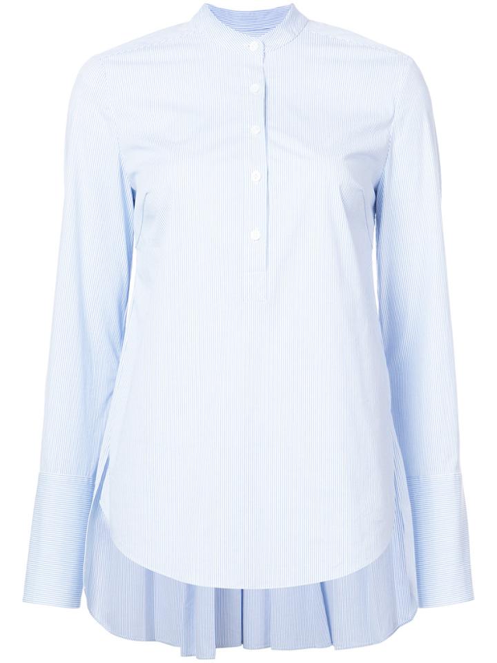 Veronica Beard High Low Hem Striped Shirt - Blue