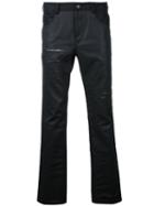 General Idea Distressed Slim-fit Jeans, Men's, Size: 46, Black, Cotton/polyester/spandex/elastane