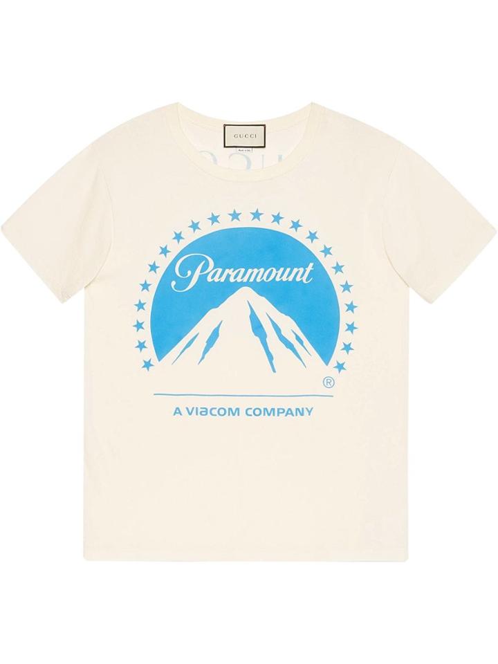 Gucci Oversize T-shirt With Paramount Logo - White