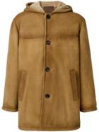 Prada Sheepskin Hooded Coat - Brown
