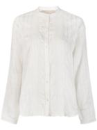 Vanessa Bruno Lace Embroidered Collarless Shirt - White