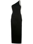 Balmain - One Shoulder Embellished Dress - Women - Cotton/polyamide/viscose - 36, Black, Cotton/polyamide/viscose