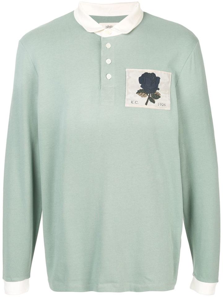 Kent & Curwen Rose Embroidered Polo Shirt - Green