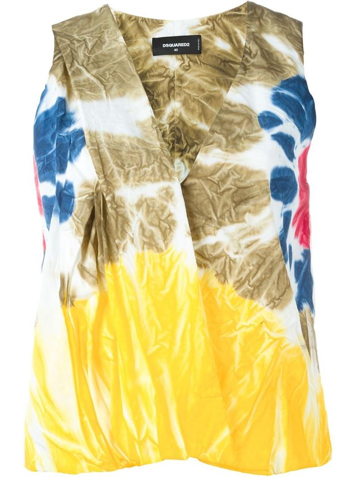 Dsquared2 Tie-dye Sleeveless Top, Women's, Size: 40, Blue, Cotton