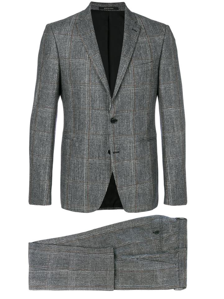 Tagliatore Checkered Print Two Piece Suit - Multicolour