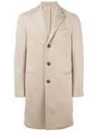 Lardini Single Breasted Coat, Men's, Size: 46, Nude/neutrals, Cashmere/polyester