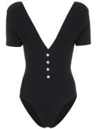 Leslie Amon Deep V-neck Swimsuit - Black