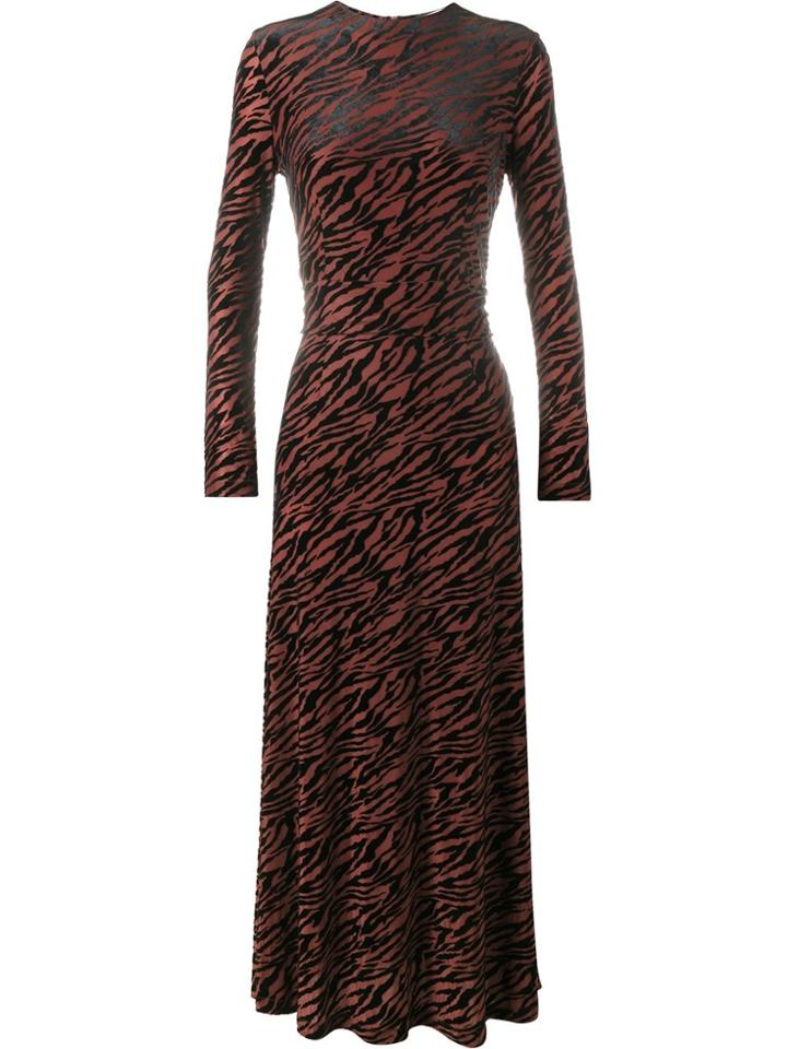 Ganni Tiger Print Dress - Red