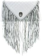 Thomas Wylde - Fringed Quilted Clutch - Women - Lamb Nubuck Leather - One Size, Women's, Grey, Lamb Nubuck Leather