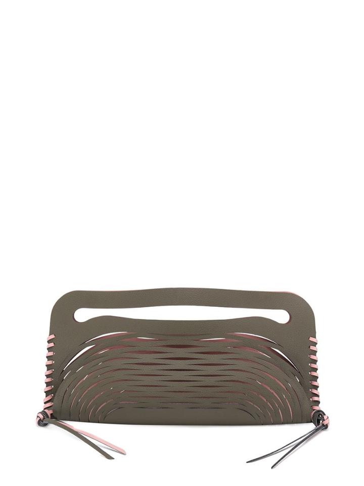 Eudon Choi Cut-out Detail Clutch Bag - Green