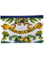 Dolce & Gabbana Sicilian Print Pouch - White