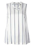 Brunello Cucinelli Striped Tank, Women's, Size: Small, White, Silk