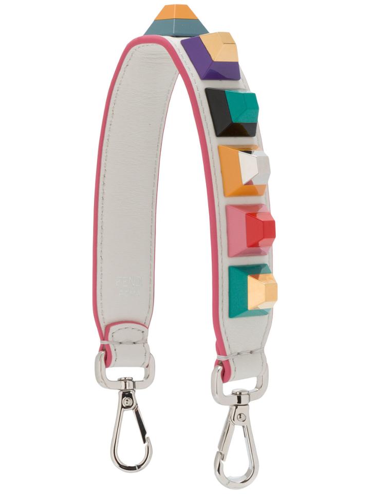 Fendi Mini Strap You Studded Bag Strap - White