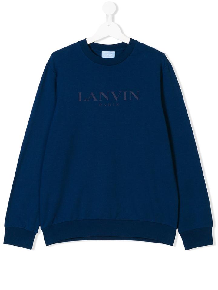 Lanvin Enfant Logo Print Sweatshirt - Blue