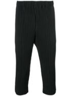 Homme Plissé Issey Miyake Cropped Pleated Trousers - Black