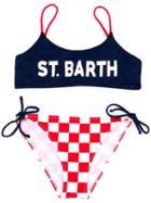 Mc2 Saint Barth Kids Jaiden Checkered Bikini - Blue