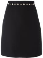 Gucci Pearl And Stud Trim A-line Skirt - Black