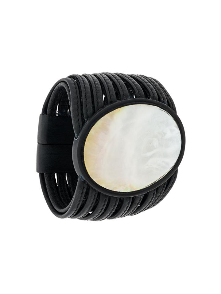 Monies Large Round Pendant Bracelet - Black