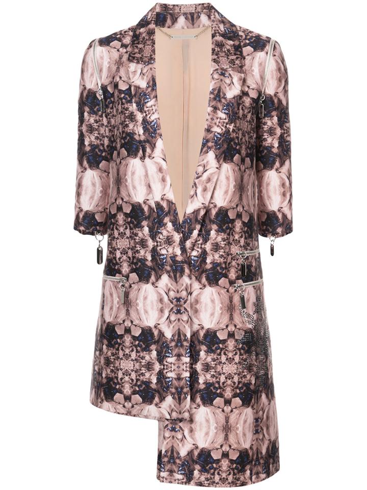 Thomas Wylde Asymmetric Printed Blazer - Brown