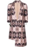 Thomas Wylde Asymmetric Printed Blazer - Brown