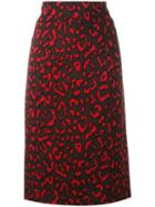 Blumarine Neon Animal Print Skirt, Women's, Size: 44, Brown, Polyester/spandex/elastane/acetate/viscose