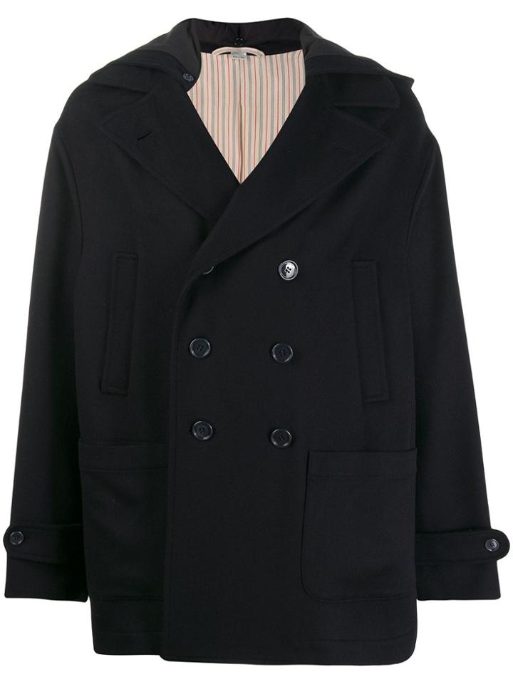 Gucci Boxy Fit Pea Coat - Blue