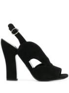 Prada Peep Toe Sandals - Black