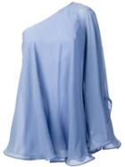 Milly Asymmetric Shift Dress, Women's, Size: 6, Blue, Silk/polyester/spandex/elastane