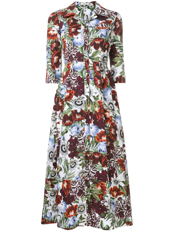 Erdem Dorothea Rose Print Dress - Multicolour