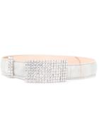 Alessandra Rich Crystal Studded Belt - Neutrals