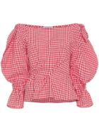 Rejina Pyo Michelle Gingham Puff Sleeve Blouse - Red