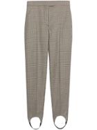 Burberry Houndstooth Check Stretch Wool Tailored Jodhpurs - White