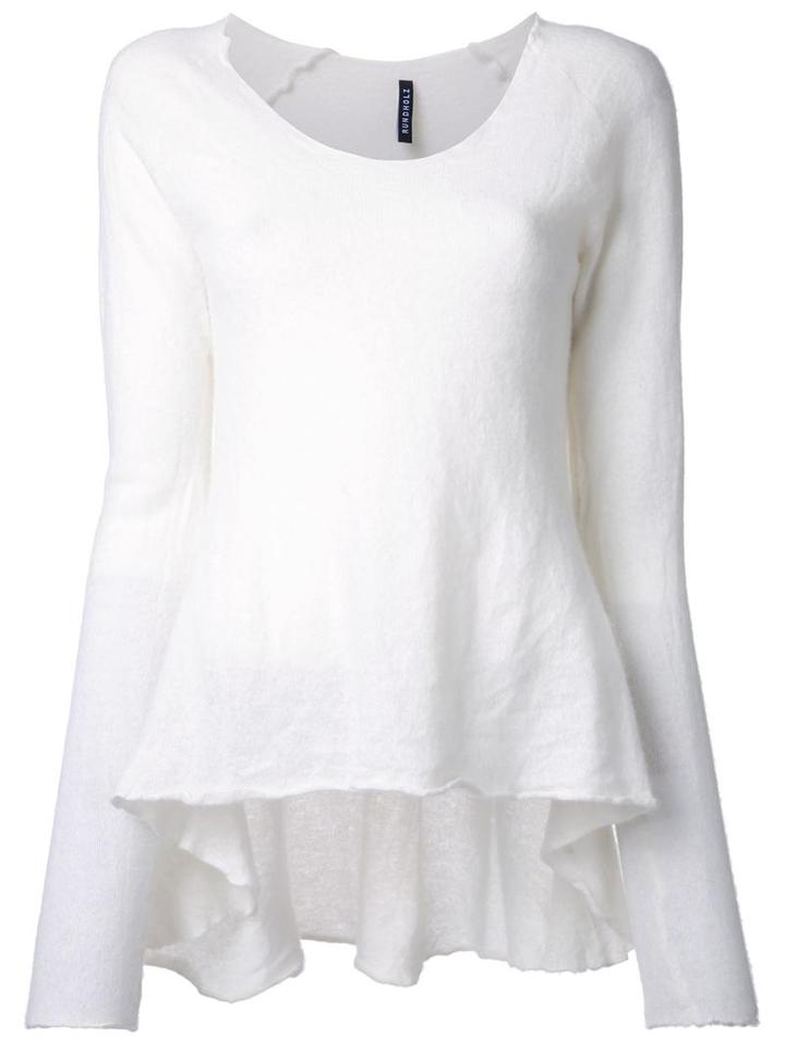 Rundholz - Cashmere Flared Knitted Pullover - Women - Cashmere - L, White, Cashmere