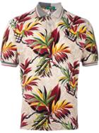 Kenzo Vintage Tropical Leaf Print Polo Shirt, Men's, Size: Medium/large