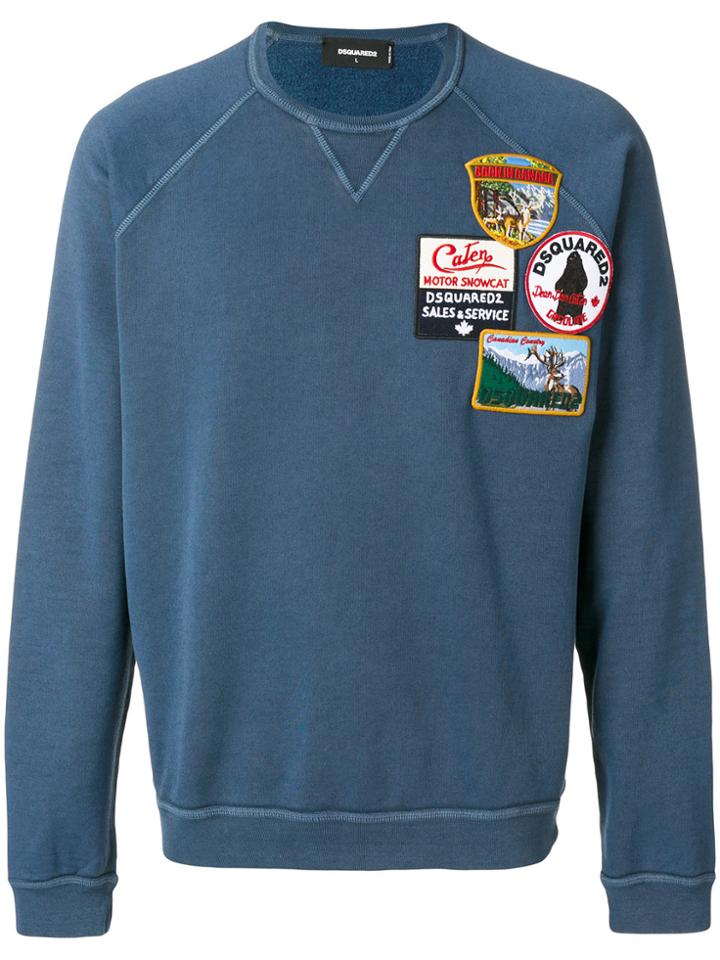 Dsquared2 Appliqué Patch Jumper - Blue