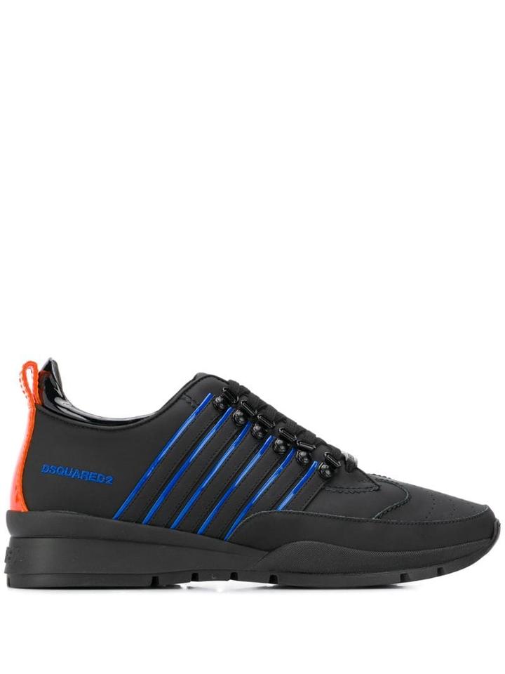 Dsquared2 Contrast Piping Low-top Sneakers - Black