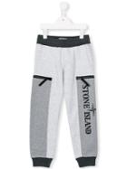 Stone Island Kids Logo Print Tracksuit Bottoms, Boy's, Size: 12 Yrs, Grey