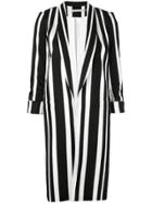 Alice+olivia Long Blazer With Stripes - Black