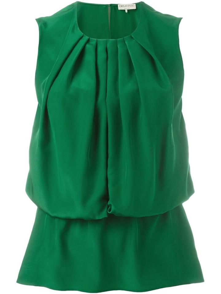 Emilio Pucci Pleated Neck Blouse