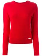 Michael Michael Kors Ribbed Knit Panel Sweater - Red