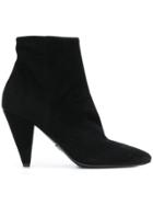 Prada Pointed Ankle Boots - Black