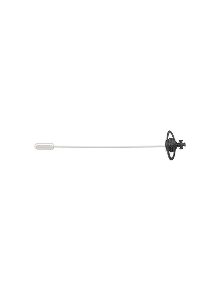 Vivienne Westwood Tiny Logo Brooch - Nano Black/rhodium