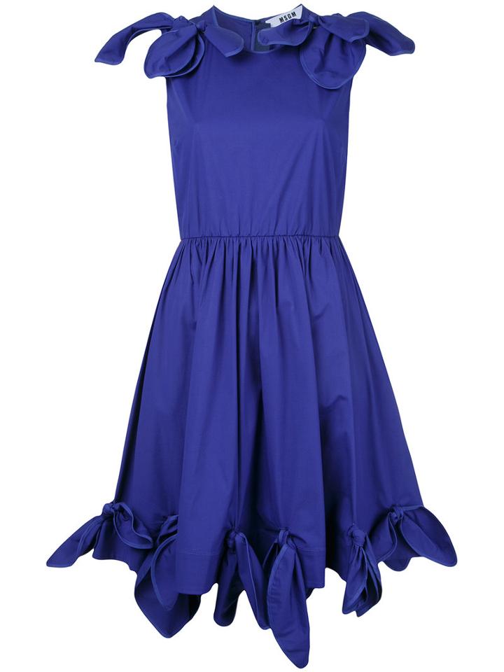 Msgm - Flared Dress - Women - Cotton/spandex/elastane - 46, Pink/purple, Cotton/spandex/elastane