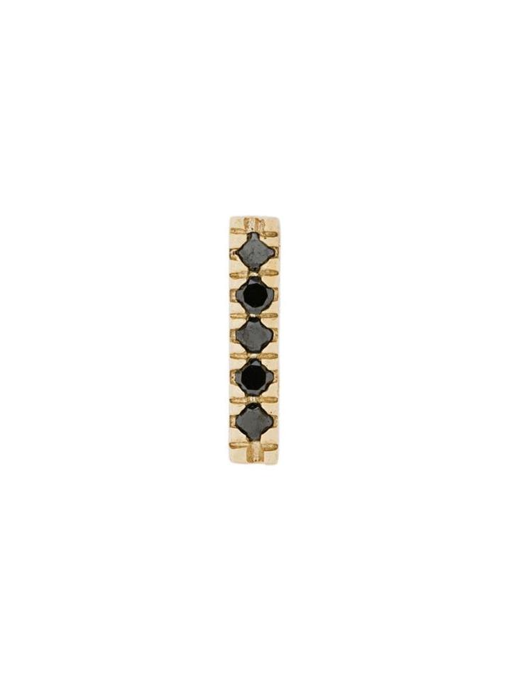 Otiumberg 9kt Gold Black Diamond Bar Stud