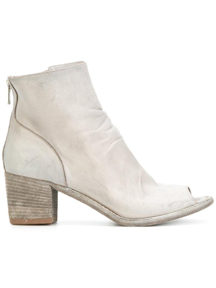 Officine Creative Brushed Open Toe Ankle Boots - Grey