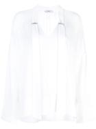 Tibi Shirred Draped Blouse - White